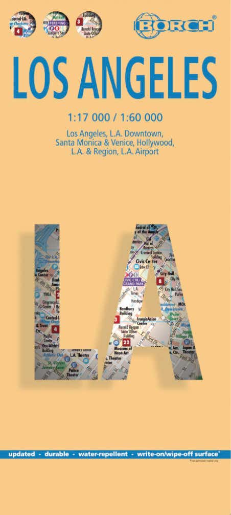 Borch Map of Los Angeles, California, USA