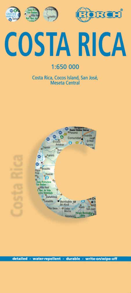Borch Map of Costa Rica, Central America