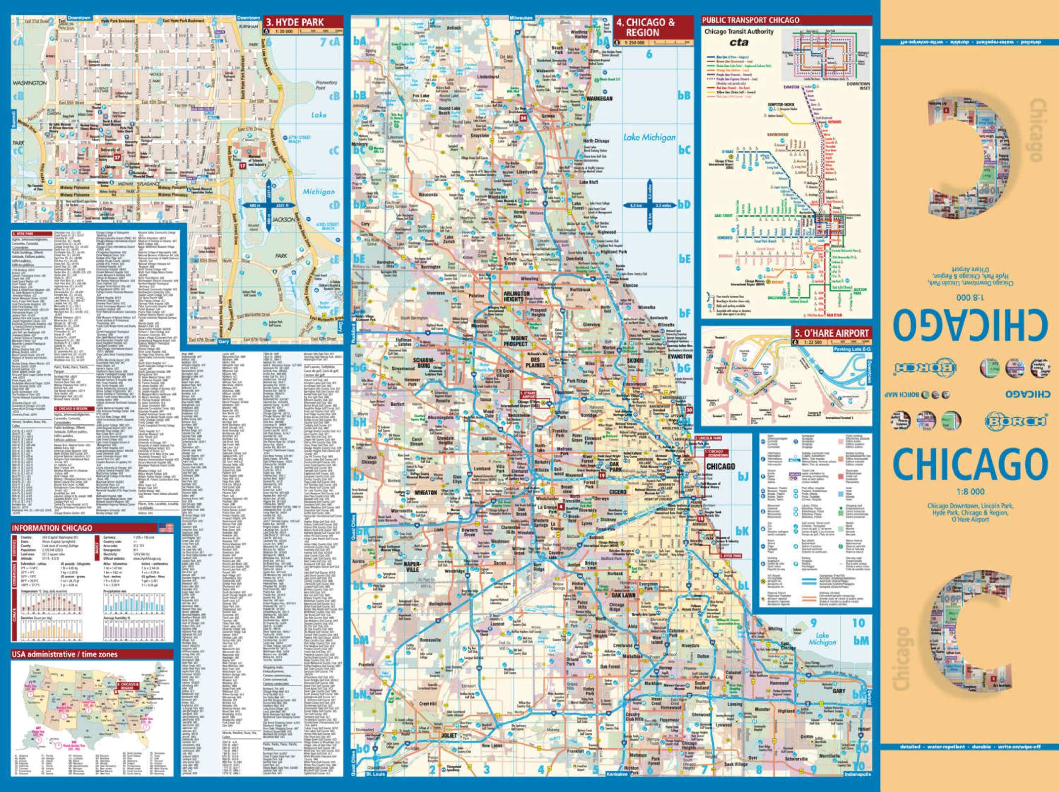 Chicago Illinois USA Borch Map - Seite 1